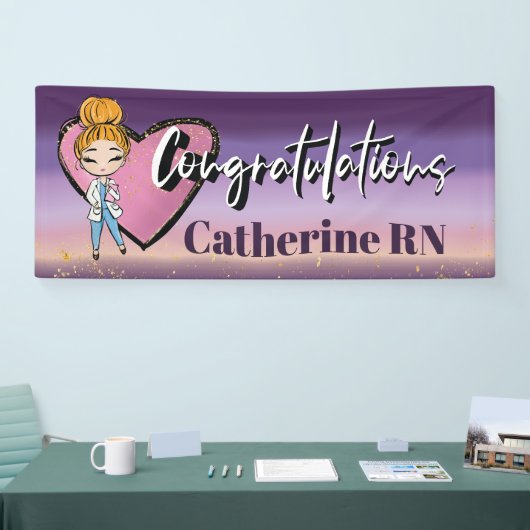 Gefeliciteerd met verpleegster op school spandoek