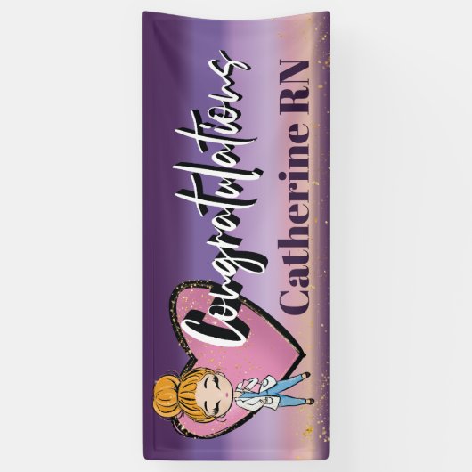 Gefeliciteerd met verpleegster op school spandoek (Verticaal)