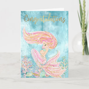 Gefeliciteerd met verwacht Mermaid Pregnant Kaart
