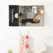 Gefeliciteerd met volleybalspeler foto afstuderen spandoek (Insitu)