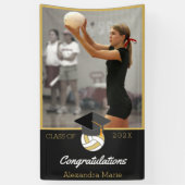 Gefeliciteerd met volleybalspeler foto afstuderen spandoek (Verticaal)