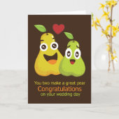 Gefeliciteerd met Wedding Day Great Pear Humor Kaart (Gele Bloem)