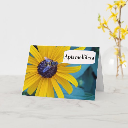 Gefeliciteerd met winnende bijen kaart (Gele Bloem)