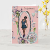 Gefeliciteerd met Young Black Girl Kaart (Gele Bloem)