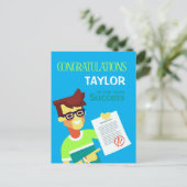 Gefeliciteerd met zijn examen succes – Aanpasbaar Briefkaart (Staand voorkant)