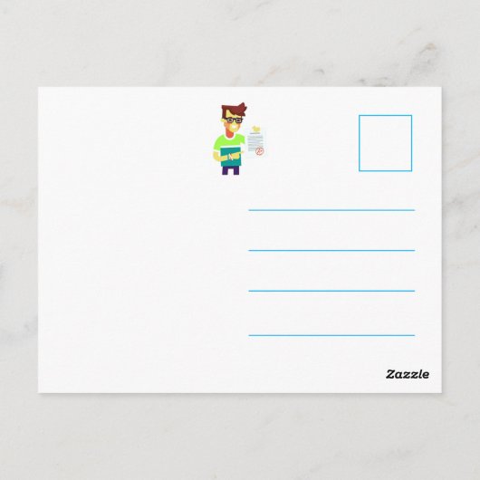 Gefeliciteerd met zijn examen succes – Aanpasbaar Briefkaart (Achterkant)