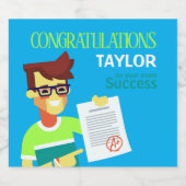 Gefeliciteerd met zijn examensucces - sparkling wijnetiket (Enkel label)