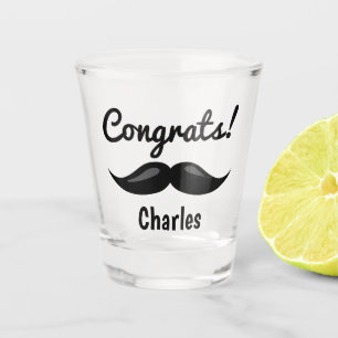 Gefeliciteerd met zijn snor shot glas