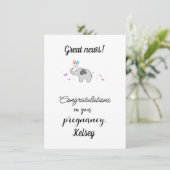 Gefeliciteerd met zwangerschap, Flat Holiday Kaart (Staand voorkant)