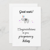 Gefeliciteerd met zwangerschap, Flat Holiday Kaart (Voorkant / Achterkant)