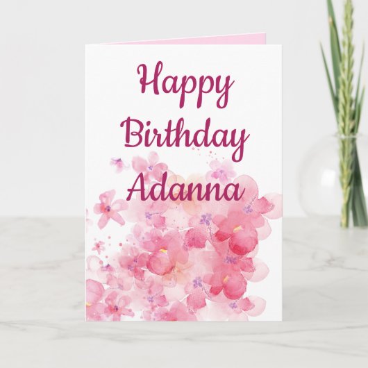 Gefeliciteerd mijn liefdesroze bloormond feestdagen kaart (Voorkant)