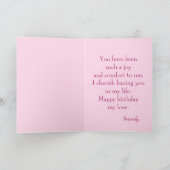 Gefeliciteerd mijn liefdesroze bloormond feestdagen kaart (Binnen)