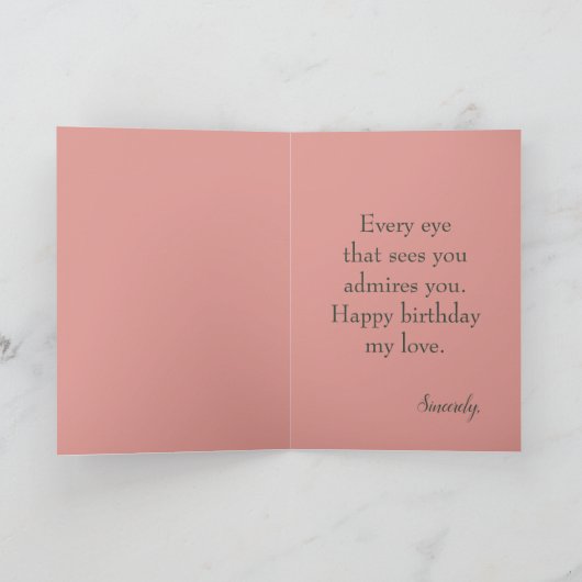 Gefeliciteerd mijn liefje waterverf roze flormond feestdagen kaart (Binnen)