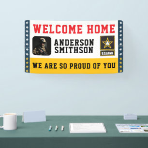 Gefeliciteerd militaire dienst Aangepaste foto Spandoek