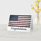 Gefeliciteerd militaire patriottische Amerikaanse  Kaart (Gele Bloem)