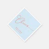 Gefeliciteerd Minimal Blauw Oranje Script Afstudee Servet (Hoek)