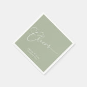 Gefeliciteerd Minimal Sage Jade Script Afstudeerfe Servet (Hoek)