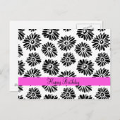 Gefeliciteerd Minimalistische Groovy Zwarte Witte  Briefkaart (Voorkant / Achterkant)