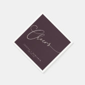 Gefeliciteerd Minimalistische Plum Script Trouwkaa Servet (Hoek)