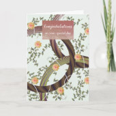 Gefeliciteerd Modern Floral Twist Card Kaart (Voorkant)