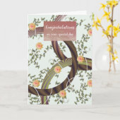 Gefeliciteerd Modern Floral Twist Card Kaart (Gele Bloem)