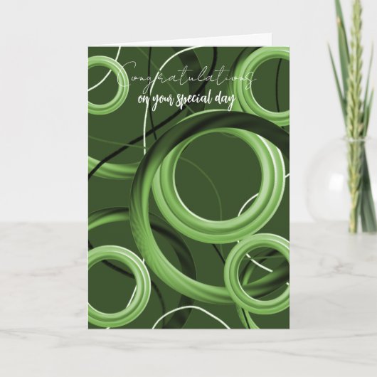 Gefeliciteerd Modern Groene Draai Kaart (Voorkant)