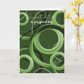 Gefeliciteerd Modern Groene Draai Kaart (Gele Bloem)