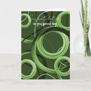 Gefeliciteerd Modern Groene Draai Kaart