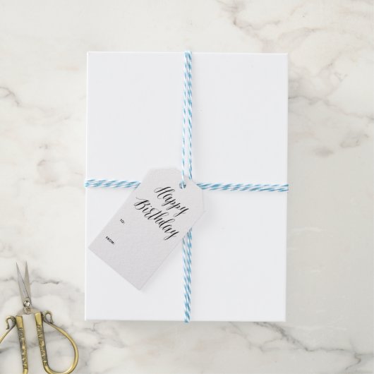 Gefeliciteerd | Modern kalligrafie cadeau Label Cadeaulabel (Met Touw)