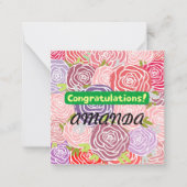 Gefeliciteerd Modern kleurrijk bloemmotief Notitiekaartje (Voorkant)