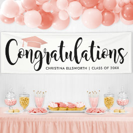 Gefeliciteerd Modern Roos Gold 2025 Afstuderen Spandoek