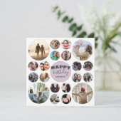 Gefeliciteerd Modern Roze 20 Foto Collage Kaart (Staand voorkant)