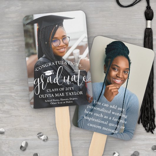 Gefeliciteerd Modern Schrift 2 Foto Afstuderen Handwaaier