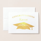 Gefeliciteerd Modern Simple Gold Pet Afstuderen Folie Kaarten (Voorkant met envelop)