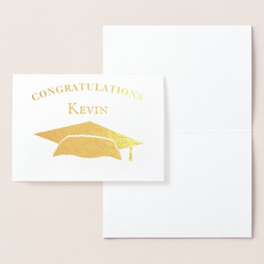 Gefeliciteerd Modern Simple Gold Pet Afstuderen Folie Kaarten (Display)