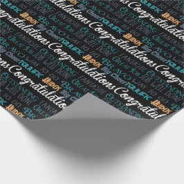 Gefeliciteerd Modern Typografie Cadeaupapier
