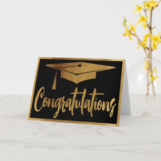 Gefeliciteerd Modern Typography Afstuderen Afstude Kaart (Gele Bloem)