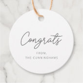 Gefeliciteerd Moderne elegante eenvoudige grafisch Bedankjes Labels (Voorkant)