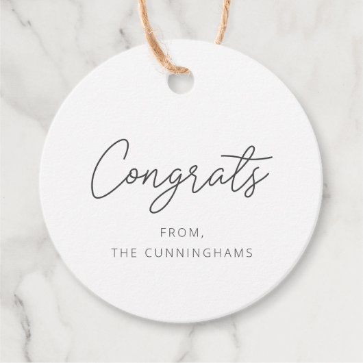 Gefeliciteerd Moderne elegante eenvoudige grafisch Bedankjes Labels (Voorkant)