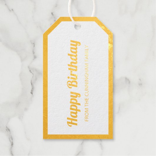 Gefeliciteerd | Moderne en eenvoudige familiefoto Cadeaulabels (Voorkant)