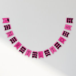 Gefeliciteerd Moderne Roze Afstudeerfeest Vlaggetjes
