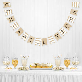 Gefeliciteerd Moderne Rustieke Tane Afstudeerfeest Vlaggetjes
