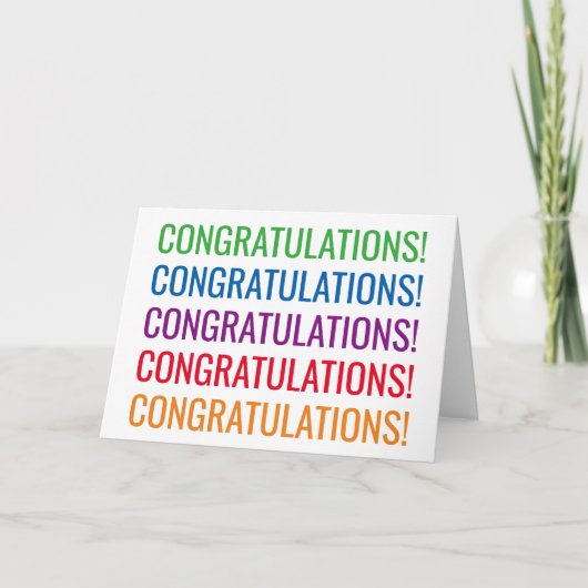 Gefeliciteerd moderne typografie felicitaties kaart (Voorkant)
