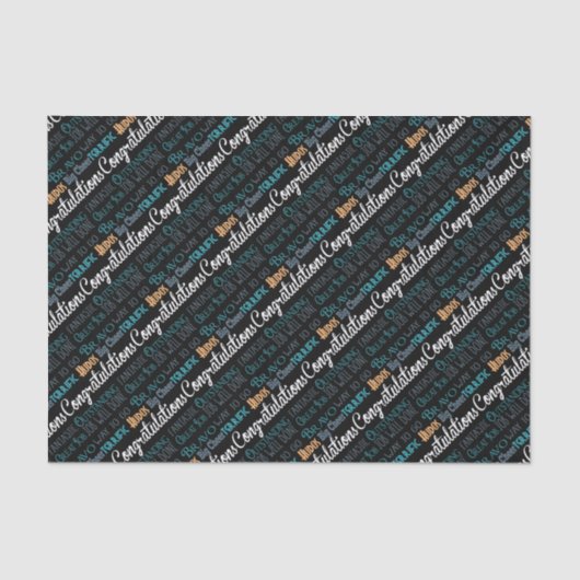 Gefeliciteerd Moderne Typografiewoorden Tissuepapier (Voorkant)