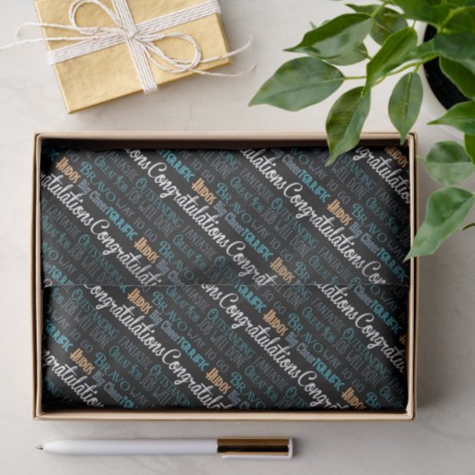 Gefeliciteerd Moderne Typografiewoorden Tissuepapier (Geschenk)