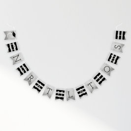 Gefeliciteerd Moderne Zilveren Afstudeerfeestje Vlaggetjes