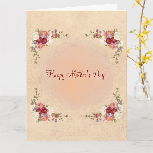 GEFELICITEERD MOEDER MET MOEDERDAG (ANTIEK) KAART (Gele Bloem)