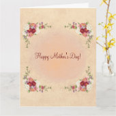 GEFELICITEERD MOEDER/VROUWEN MET MOEDERDAG (ANTIEK KAART (Gele Bloem)