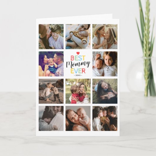 Gefeliciteerd Moederdag Fotocollagekaart Kaart (Voorkant)