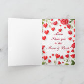 Gefeliciteerd Moederdag Harten & Rozen Kaart (Binnen)